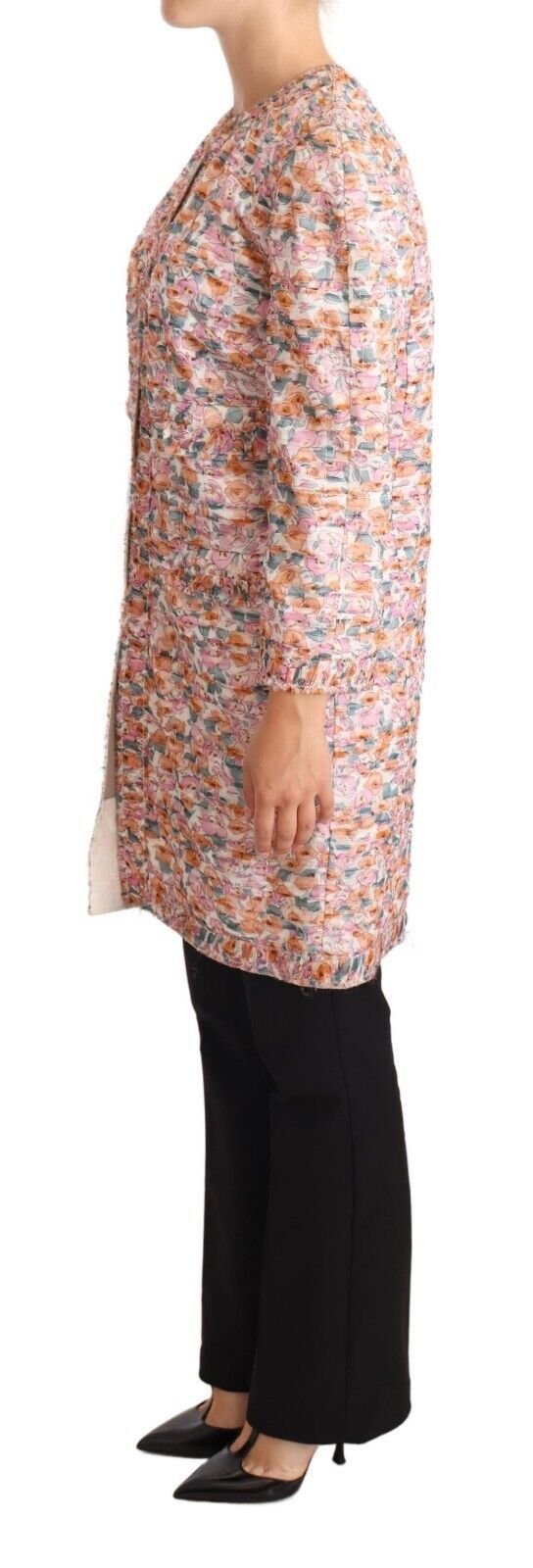 Dolce & Gabbana Çok Renkli Çiçek Desenli İpek Trençkot Ceket